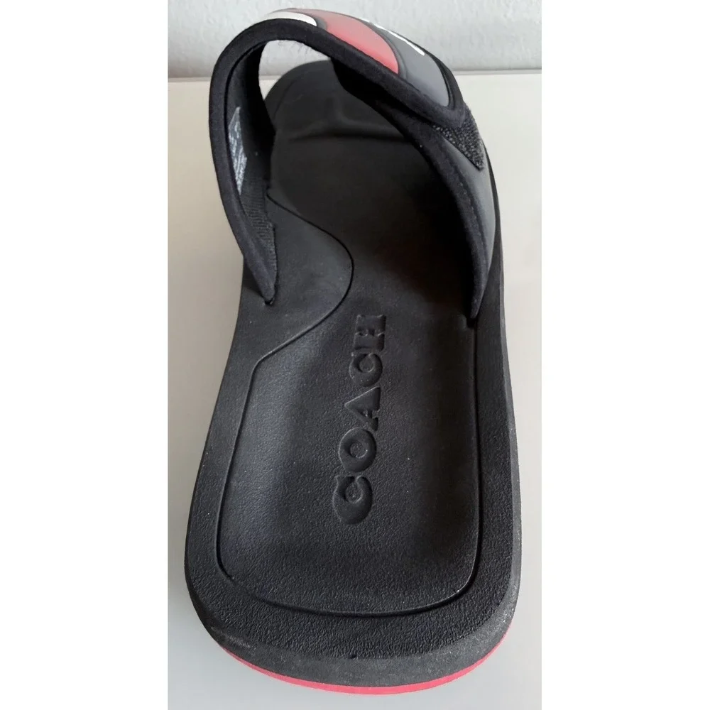 Coach Eva Sports Slide Sandals Black w/ Red White & Blue | Men's (Size 9D) | New